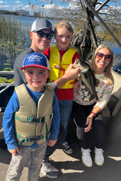 Brandon Langley fishing with his family